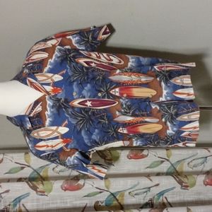 SURFBOARD  Hawaiian Shirt Men's Size L Large RJC Brand EUC